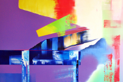 Blue Piano [50" x 45"  Oil On Canvas]