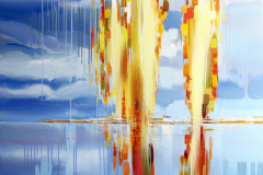 Waterfall Trees  [48" x 48" -  Acrylic On Canvas]